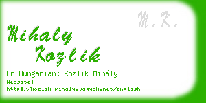 mihaly kozlik business card